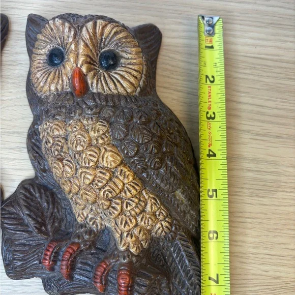 Vintage‎ Owl Wall Decor Set Rustic Woodland Accent - Picture 3 of 5
